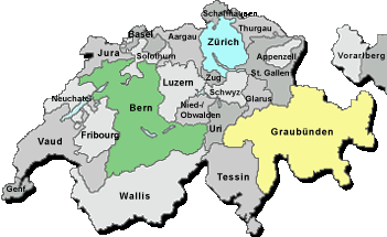 Aufgaben in der Schweiz, Bern, Graubünden, Zürich